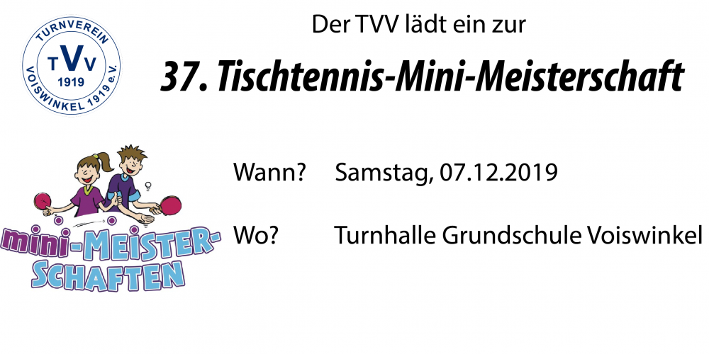 Einladung zur 37. Tischtennis-Mini-Meisterschaft