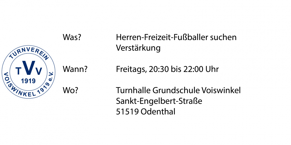 Verstärkung gesucht für Herren-Freizeit-Fußballer